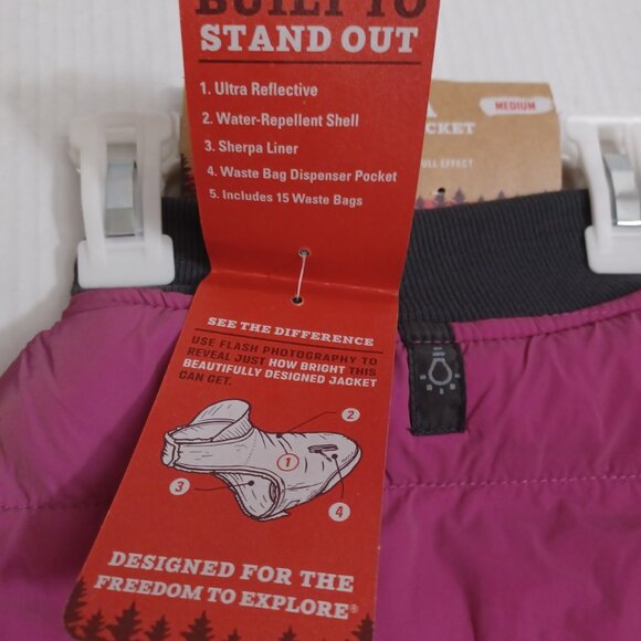 ARCADIA TRAIL ULTRA REFLECTIVE DOG JACKET PINK SIZE MEDIUM - Picture 5 of 8